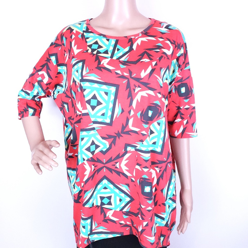 Lularoe Irma Women Top 1/2 Sleeves Red Size S